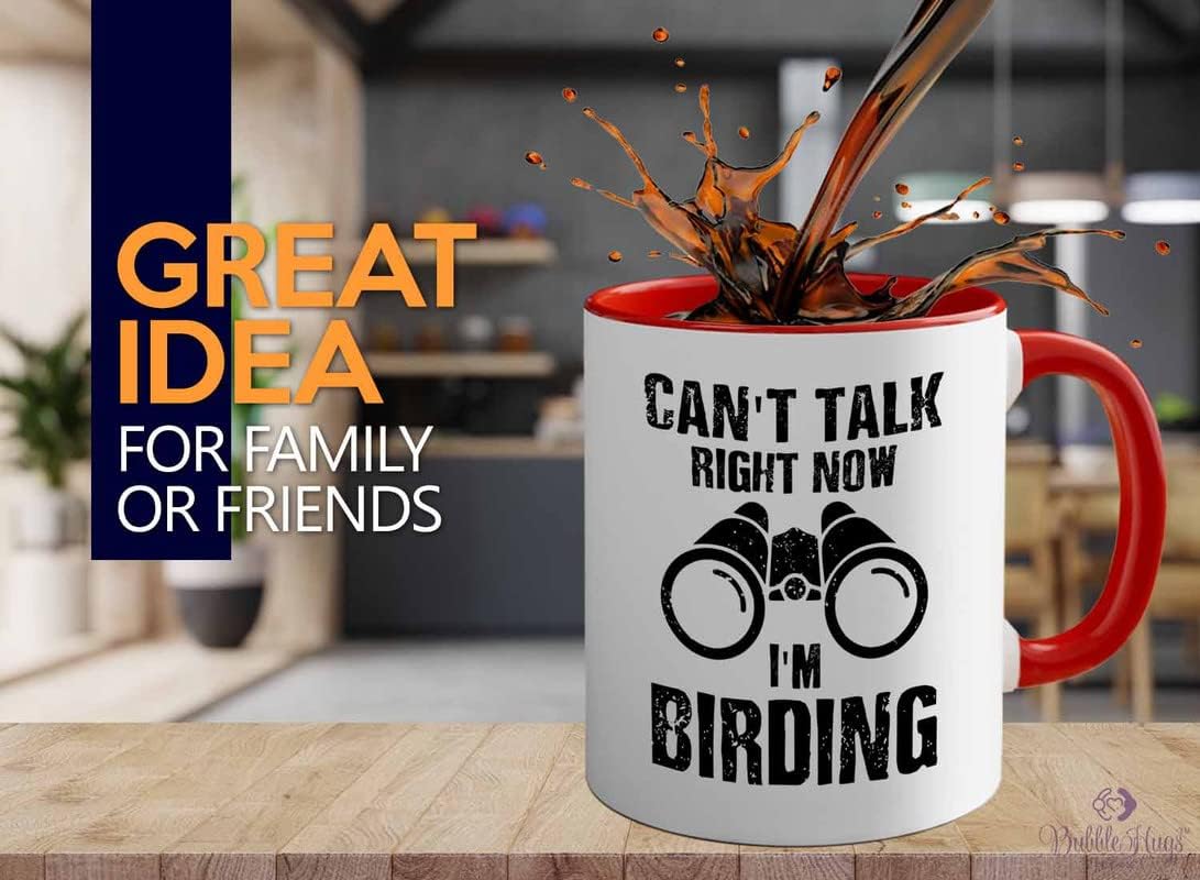 Bird Lover Two Tone Red Edition 11oz - Can't Talk Right Now - Hummingb