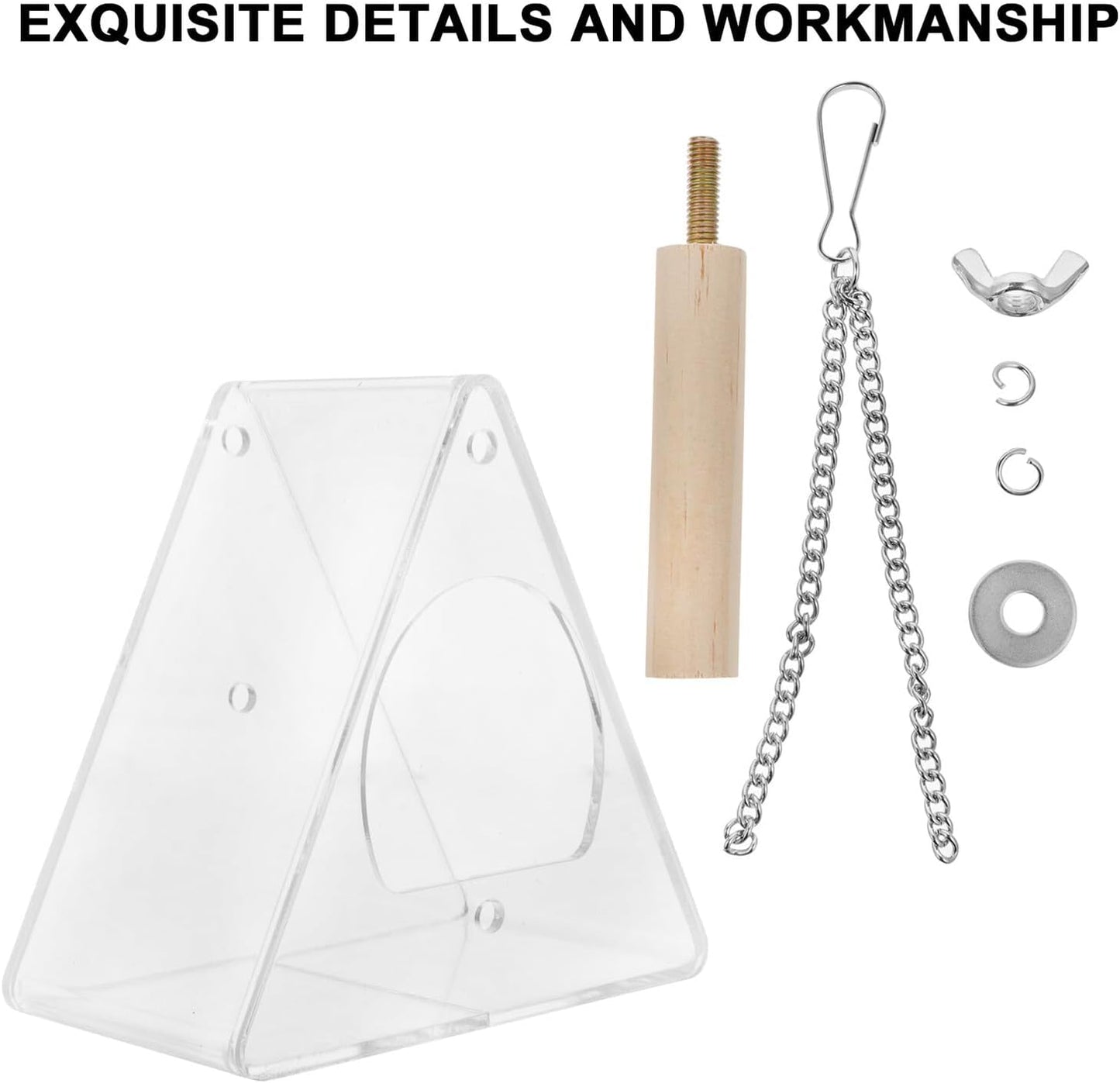 FAVOMOTO Acrylic Hanging Triangle Bird Feeder with Sucker Outdoor Bird