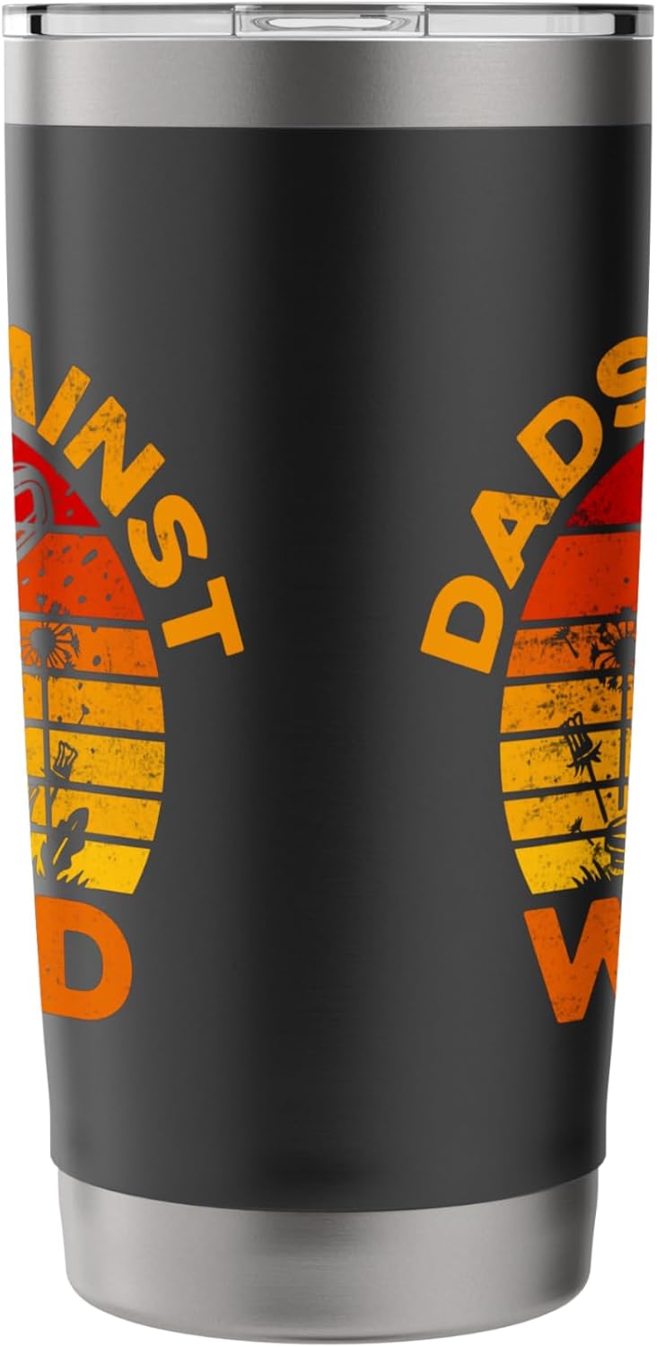Dads Against Weed Lawn Care Funny Gardening Mowing Design Stainless Steel Insulated Tumbler