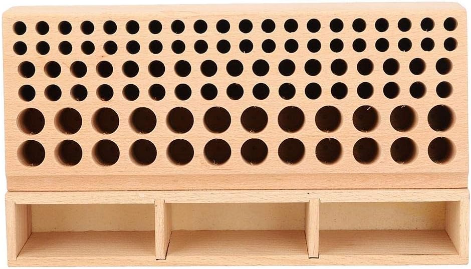 GLOGLOW Leather Tool Holder, 98 Holes Wooden Leather Tools Storage Box