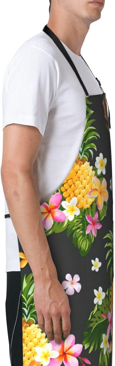 Tropical Pineapple Hawaiian Print Laundry apron 28x33 In Waterproof Ki