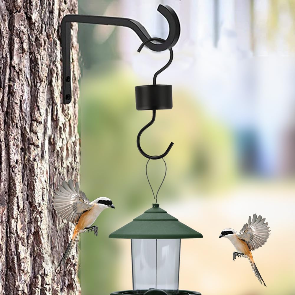 Premium Quality Ant Moat for Hummingbird Feeders - Stainless Steel Bird Feeder Hooks,Ideal Gift for Bird Lover - Attractive and Easy to Use (2 Hooks + 2 Brushes)
