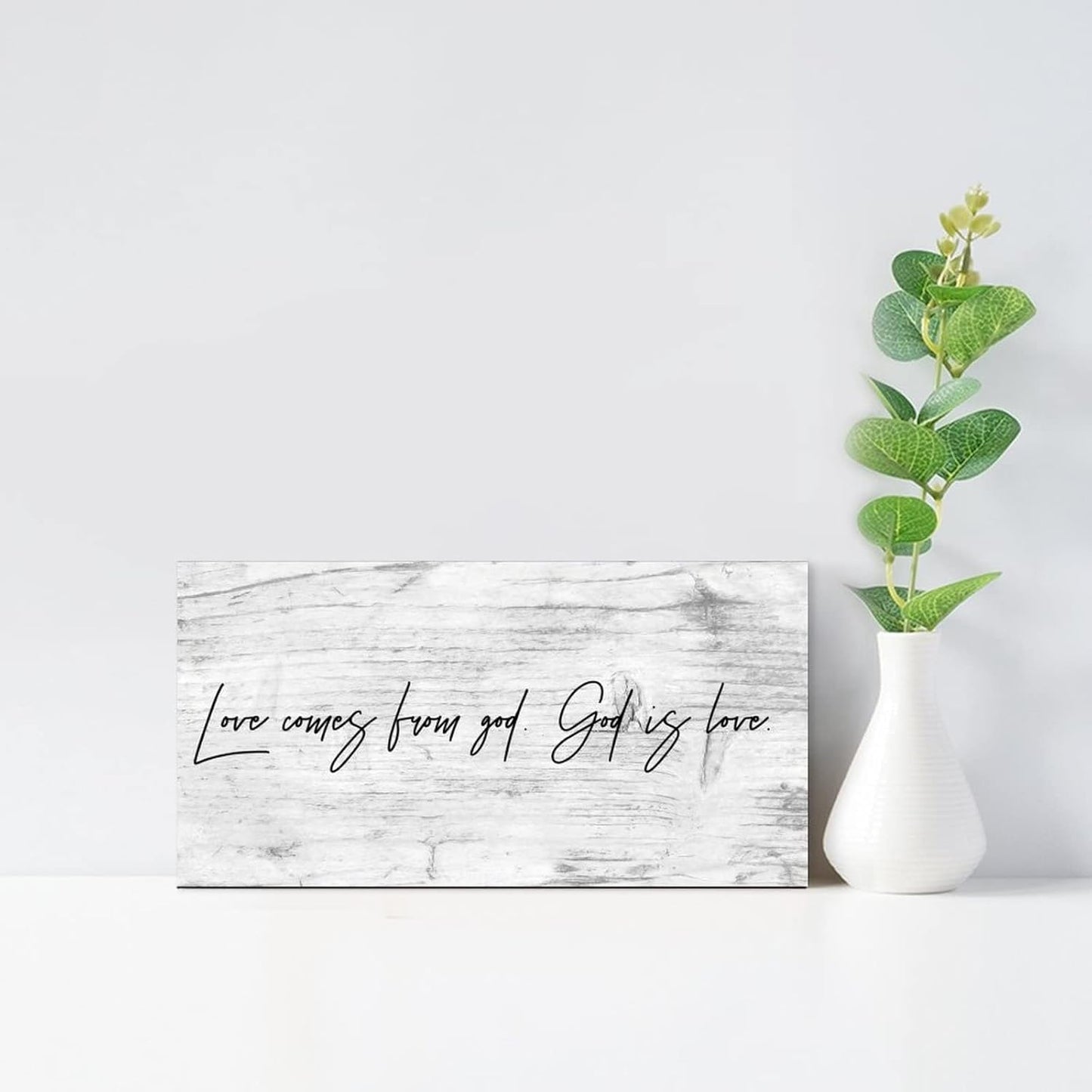 LITTLEGROVE SEEDS Rustic Wood Sign Love Comes from God God Is Love Sign Farmhouse Wall Art Home Decor Wall Hanger Family Wall Decor for Home Man Cave Gate Garden Bars Cafes 10x4in