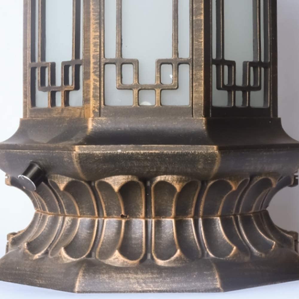 Fashion Outdoor Solar Wall Bollard Column Lamp Garden Villa Doors Courtyard Garage Pillar Light Park Retro Exterior IP42 Waterproof Column Light Decoration Terrace Balcony Porch Traditional Indo
