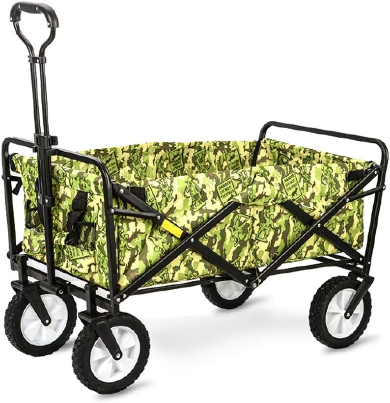 Garden Trailer,Pull Wagon,Collapsible Foldable Trolley Cart with Removable Canopy,Large Capacity for Outdoor Camping BBQ Gardening Shopping Beach Sporting(A)(D)/C