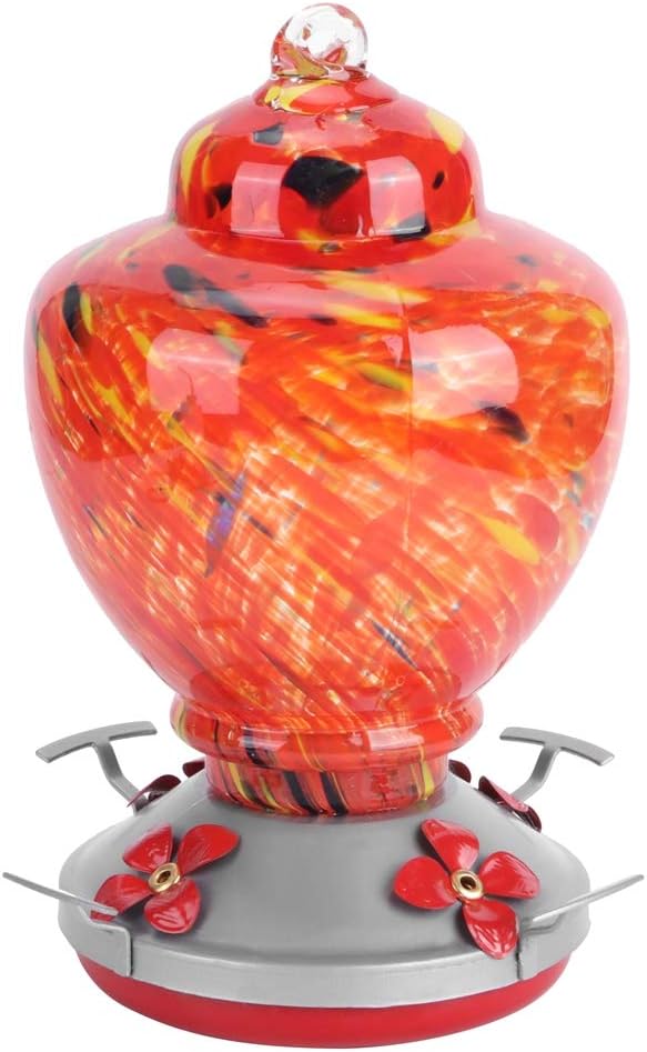 ZJchao Hummingbird Feeder for Outdoors, Bird Water Dispenser with Colorful Design for Patio Garden Outdoor Decor (A)