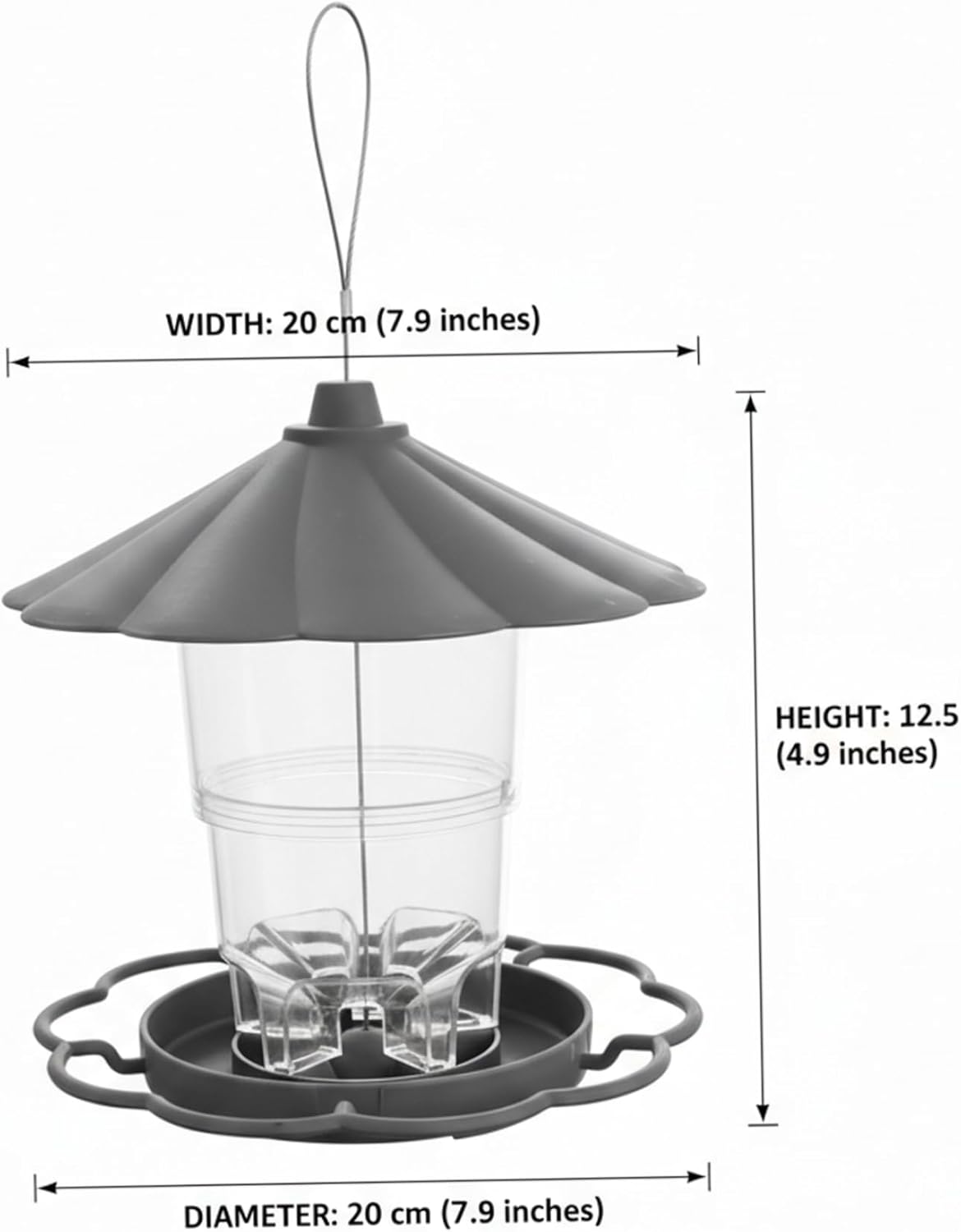 Feeders Squirrel Proof Bird Feeder, Large Capacity Hanging Bird Feeder Weather Resistant, 28oz Wild Birdfeeder for Garden