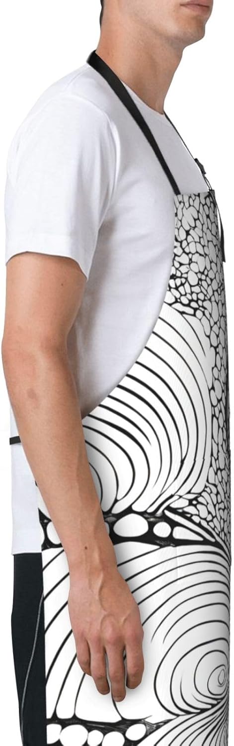 YANYU striped checked Print 28x33 In Kitchen Apron Stylish Chef Apron with Pockets for Cooking Baking Painting