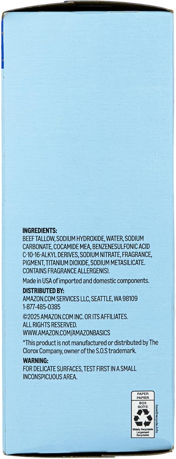 Amazon Basics Steel Wool Soap Pads, Reusable, Cuts Grease and Removes 