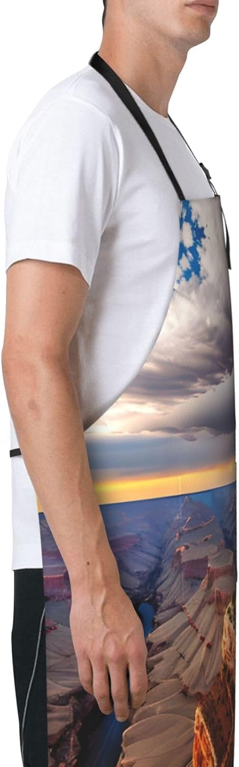 Beauty Grand Canyon 1 print Waterproof chef's apron with pocket apron for kitchen cooking baking barbecue and gardening
