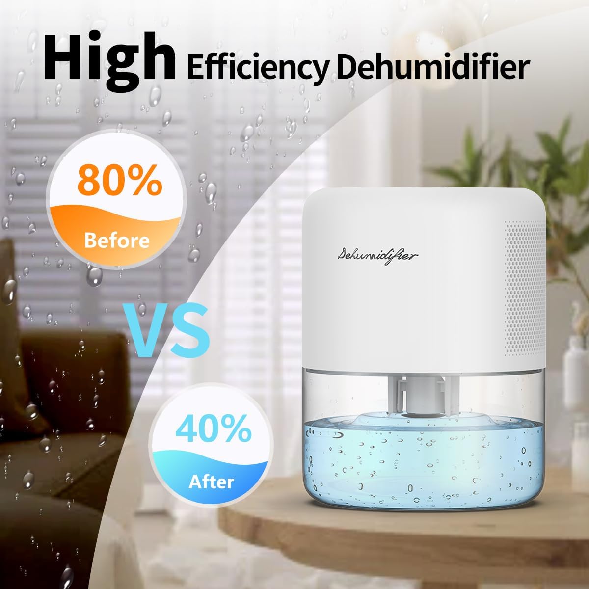 Dehumidifier for Home Small Quiet Dehumidifiers for 44OZ Water Tank Au