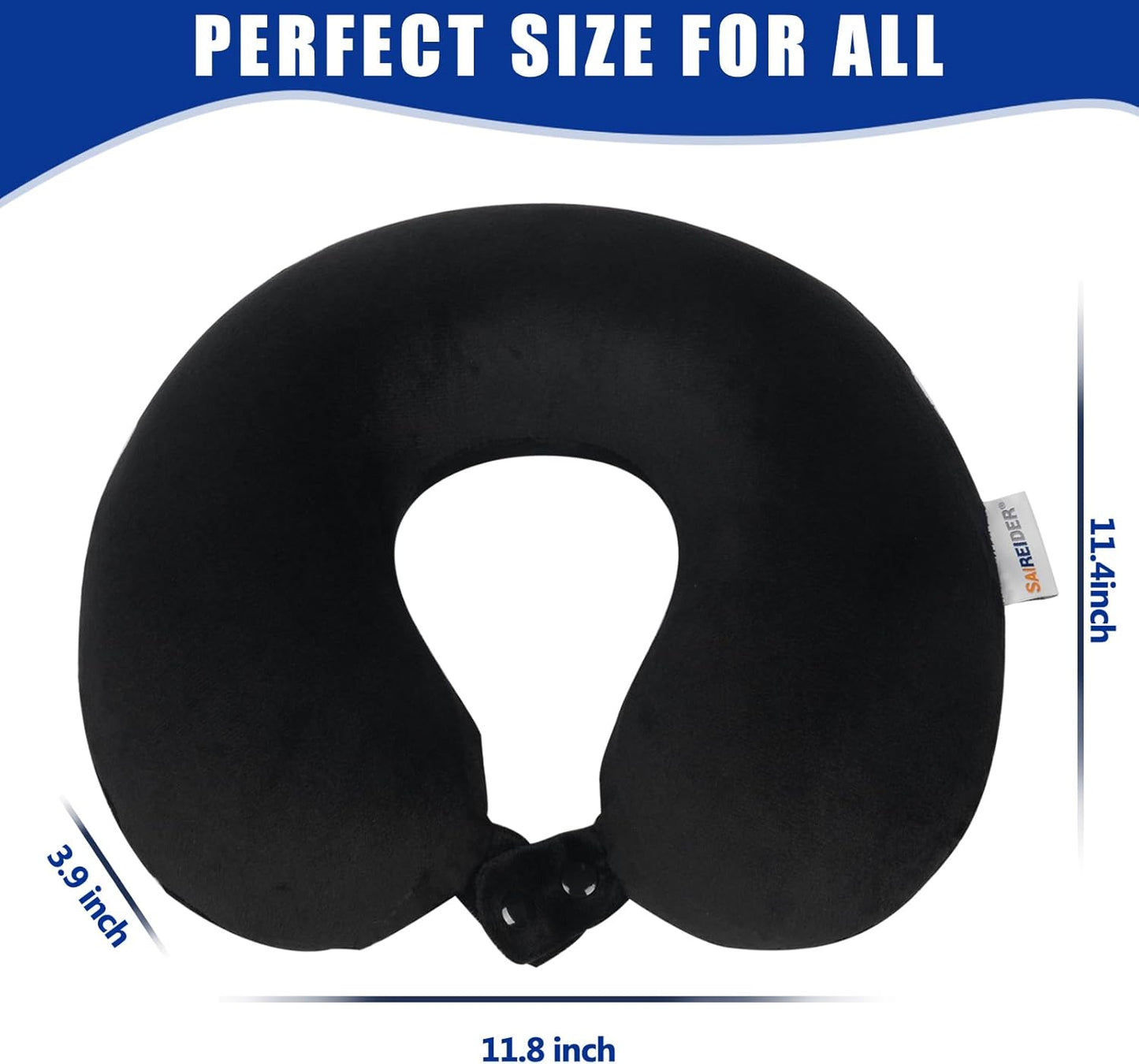 SAIREIDER Travel Pillow 100% Pure Memory Foam Travel Neck Pillow, Airp