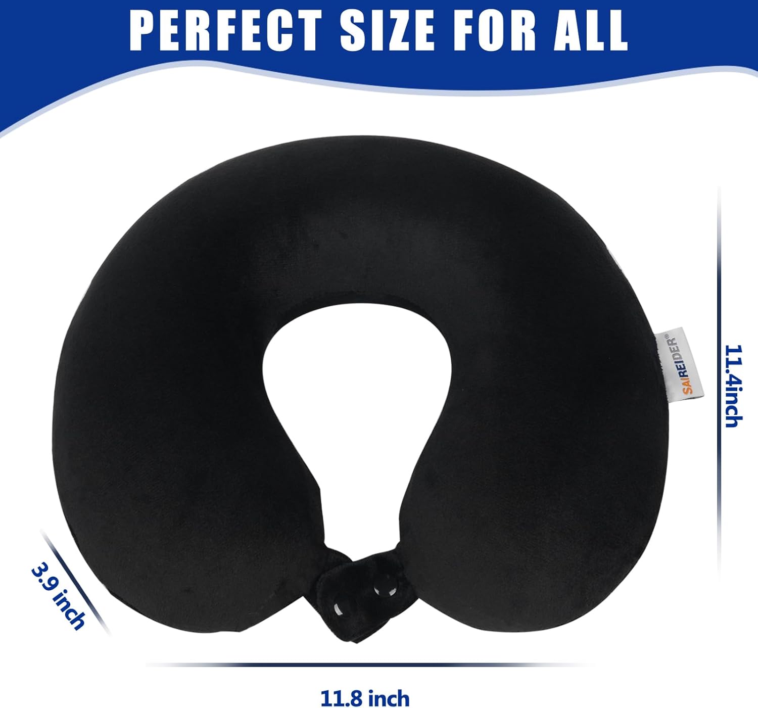 SAIREIDER Travel Pillow 100% Pure Memory Foam Travel Neck Pillow, Airp
