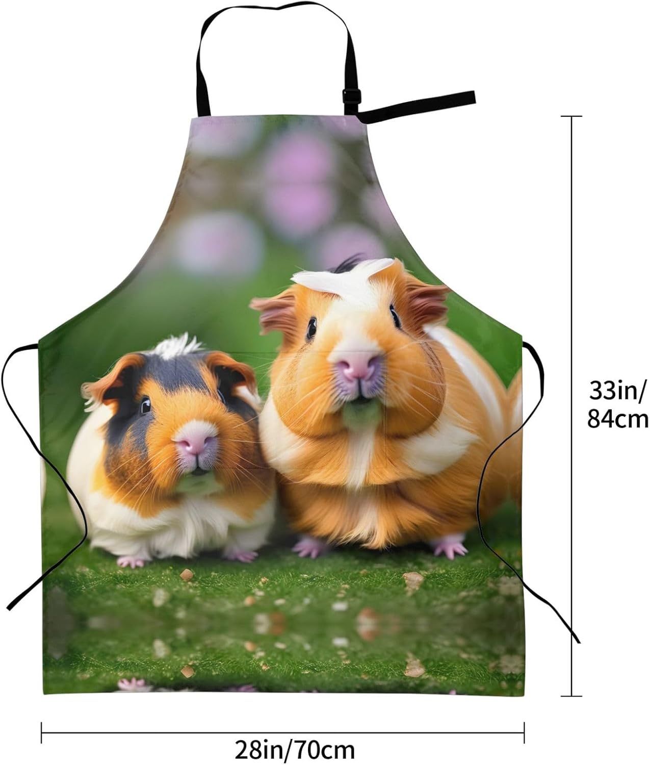 Cute guinea pigs print Waterproof apron with pocket adjustable cooking apron for adult kitchen bibs to bake