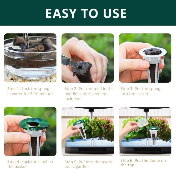 YBB 24 Sets Seed Pod Kit for Aerogarden, Hydroponics Sponges Grow Anyt