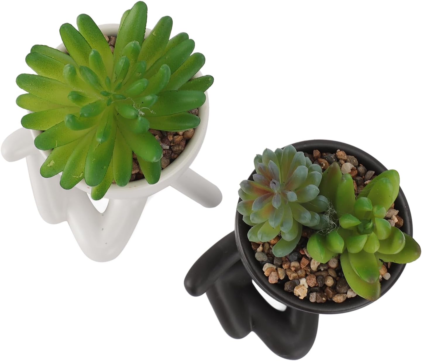 ZJchao Planter, Air Plants Office Plants Artificial Flower Pot Human Shaped Mini Fake Flower Pot Cute Desk Decor for Office, Home, Bathroom and Shelf