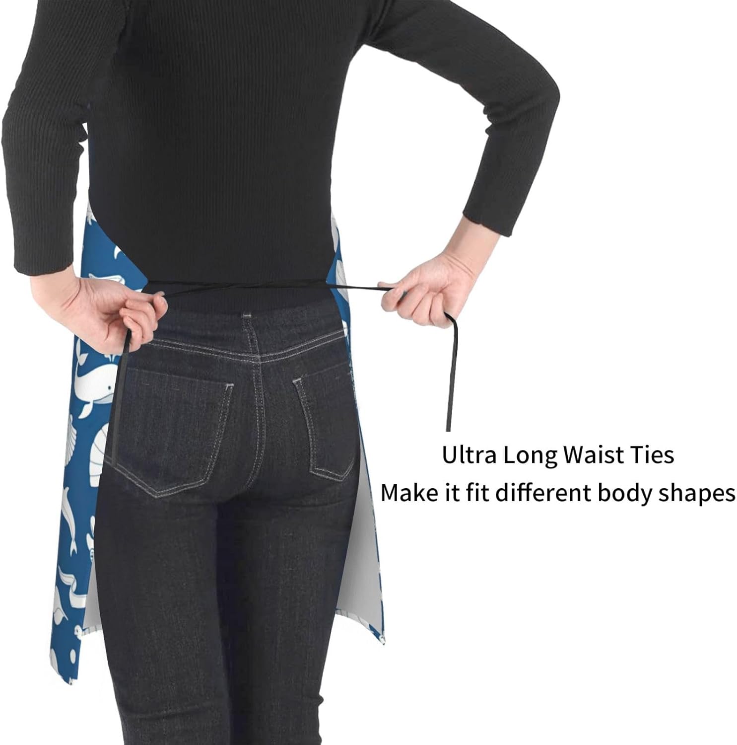 Underwater Marine Life Print Laundry apron 28x33 In Waterproof Kitchen