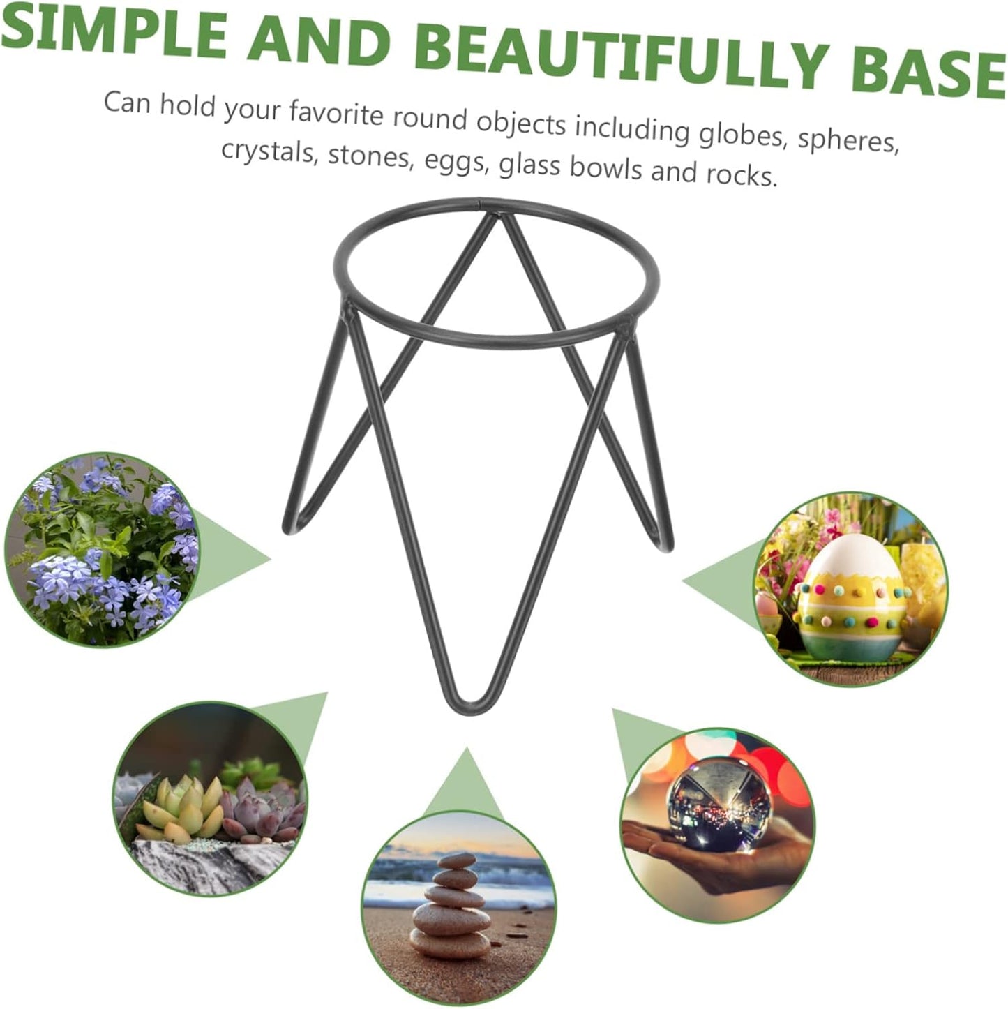 PRETYZOOM 4pcs Crystal Display Stand Elegant Holder for Spheres for Decor Iron Craftsmanship for