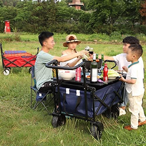 Folding Trolley Cart Outdoor Folding Utility Wagon Offroad Folding Trolley Garden Transport Handcart for All Surfaces Load-Bearing 85kg/187lbs (Style 4)