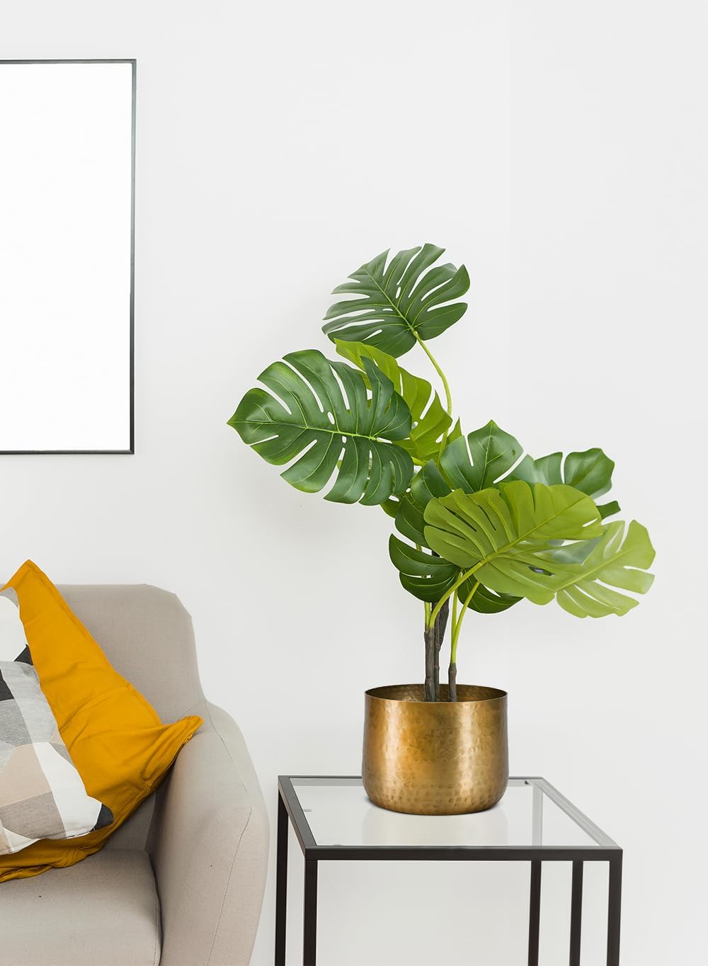 Serene Spaces Living Antique Brass Look Gold Hammered Pots: Stylish Indoor Planter, Decorative Accent for Potted Plants, Gold Flower Vase - Perfect for Weddings or Centerpieces, Small
