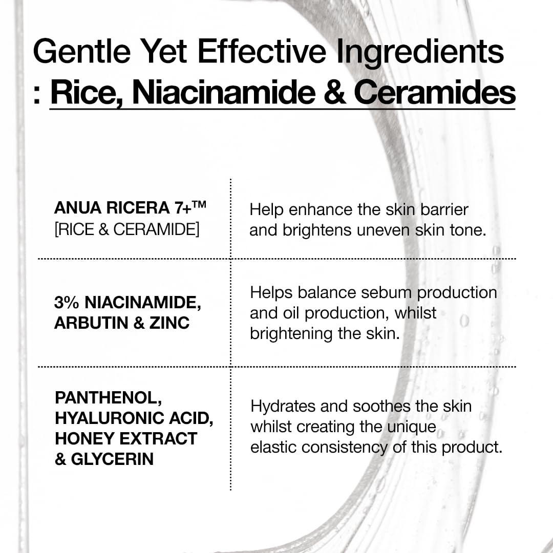 Anua Rice Ceramide 7 Hydrating Barrier Serum, Moisturizing Face Serum,