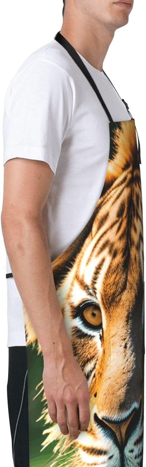 YANYU African animals Print 28x33 In Kitchen Apron Stylish Chef Apron with Pockets for Cooking Baking Painting