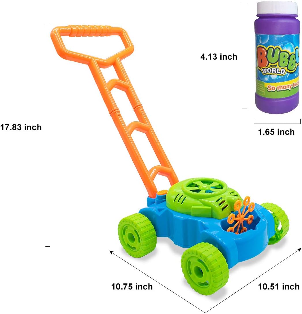 Lydaz Bubble Lawn Mower for Toddlers 1-3, Kids Bubble Machine for 1-Ye