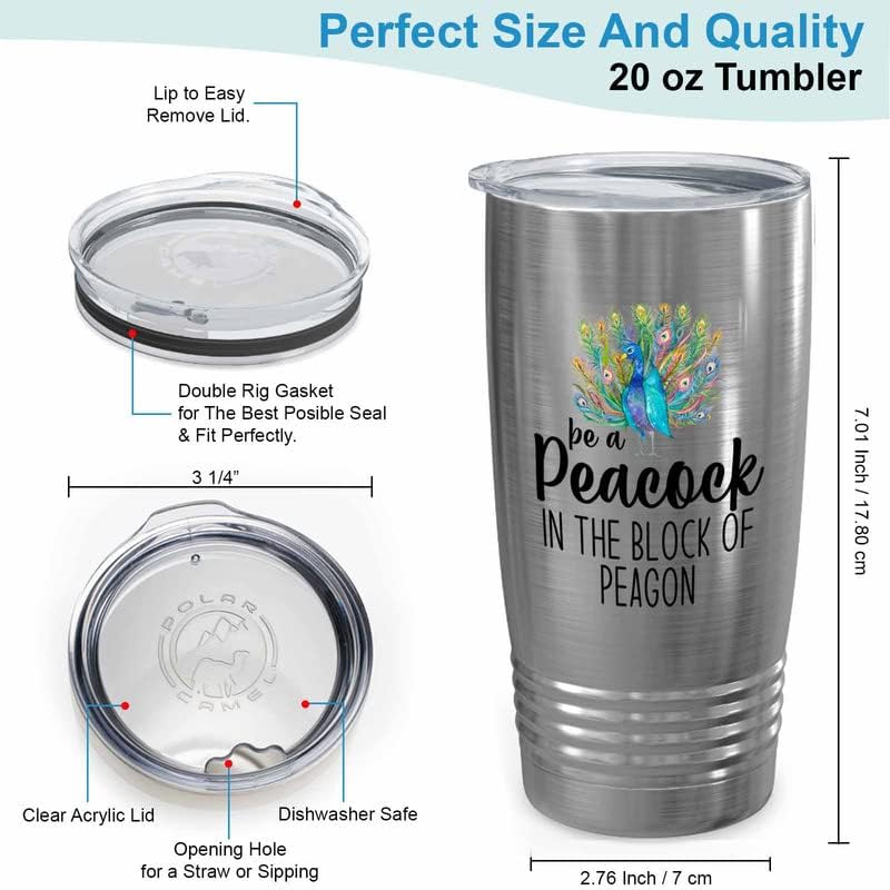 Bird Lover Silver Edition Viking Tumbler 20oz - Peacock Block pgeons - Hummingbird Nest Cage Parrot Dad Gardening Outdoor Birdwatcher Feeder