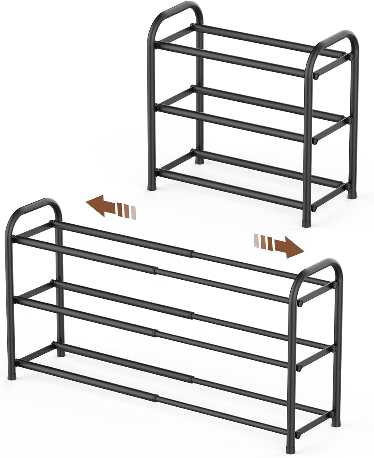 Gonfoam 3-Tier Expandable Shoe Rack,Adjustable Shoe Shelf Storage Orga