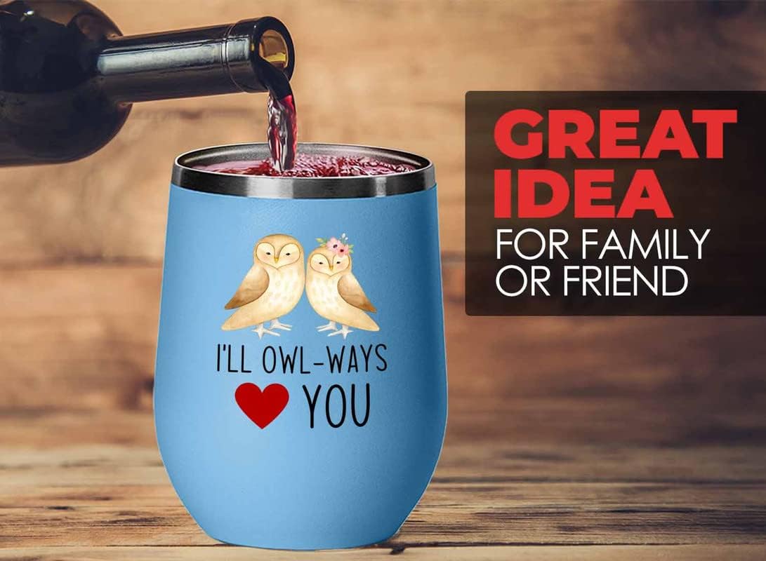 Bird Lover Pink Edition Wine Tumbler 12oz - I'll owl-ways love you - H