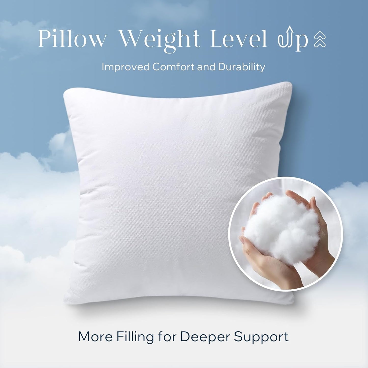 Phantoscope 18x18 Pillow Insert - Throw Pillow Insert with 100% Cotton Cover - 18 Inch Square Form Microfiber Pillow Sham Stuffer - Couch Cushion Pillows, 1 Count (Pack of 1)