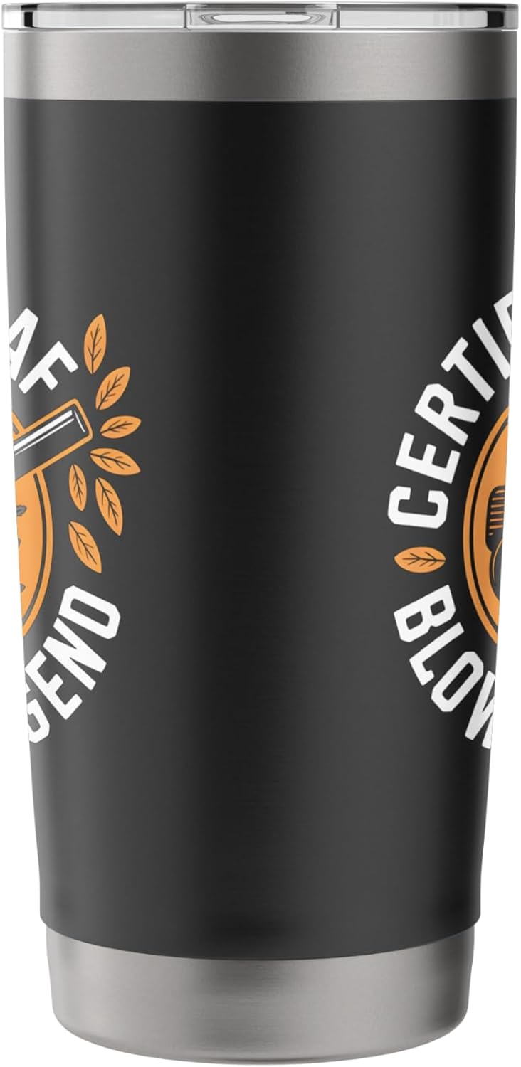 Certified Leaf Blowing Legend Funny Lawn Care Worker Stainless Steel Insulated Tumbler