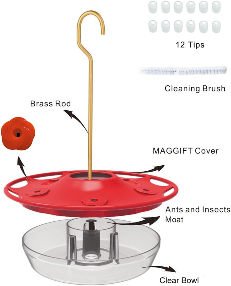 Juegoal 12 oz Hanging Hummingbird Feeder