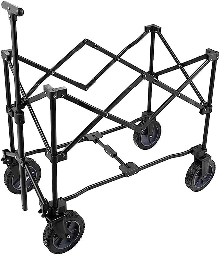 Handcart, Folding Portable Trolley Cart Heavy Duty Wagon, Multifunction Shopping Cart, for Outdoor/Camping/Fishing/Mall Cargo Carry Trolley with 4 Wheel,