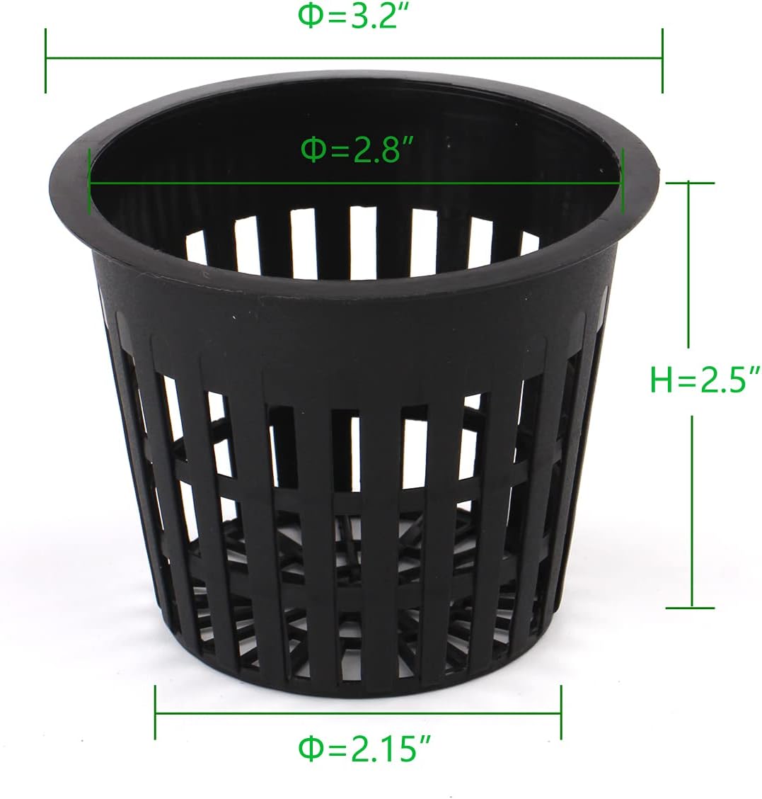 Garden Plastic Net Cups Pots Fits in 3 Inch Holes for Hydroponics, Set of 15