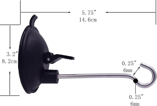 YYST Window Suction Cup Hanger - for Bird Feeders and Wind Chimes- no Feeder and Wind Chimes - 2 Pack, NOT FIT Porous Surfaces - Wood