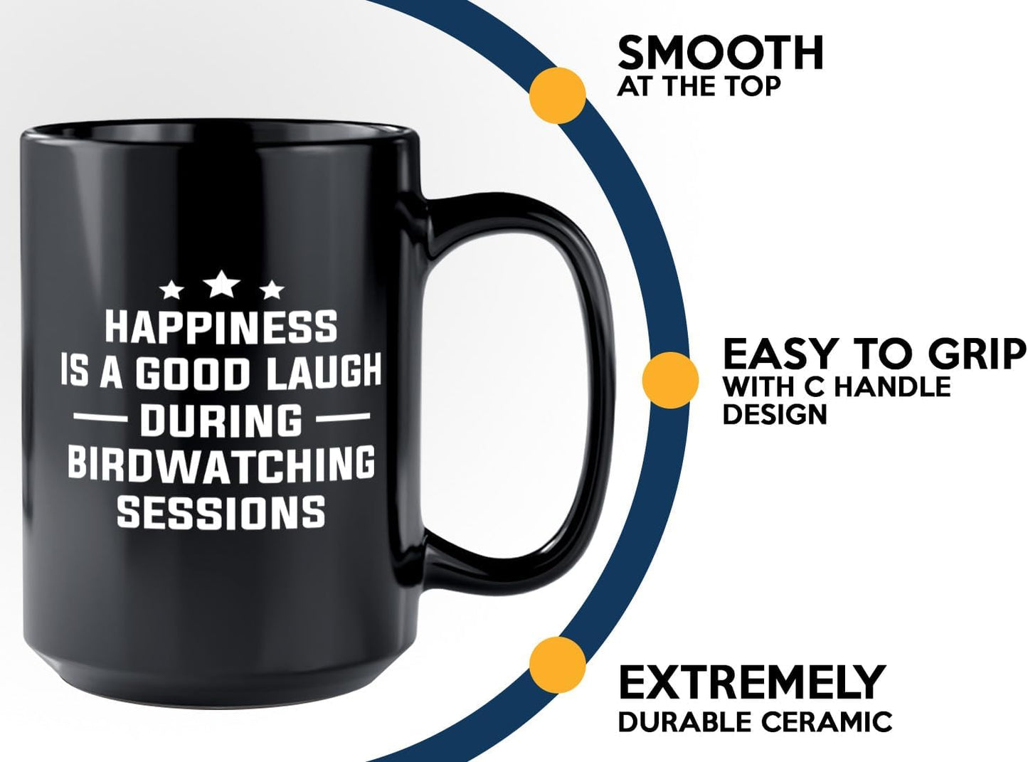 Hobby Coffee Mug 15oz Black -Birdwatching Sessions - Bird Feeder Backy