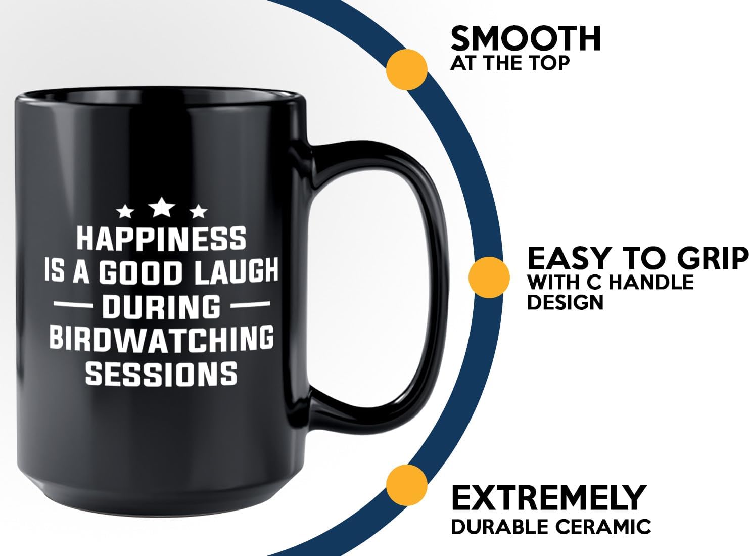 Hobby Coffee Mug 15oz Black -Birdwatching Sessions - Bird Feeder Backy