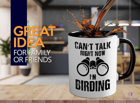 Bird Lover Two Tone Black Edition 11oz - Can't Talk Right Now - Hummin