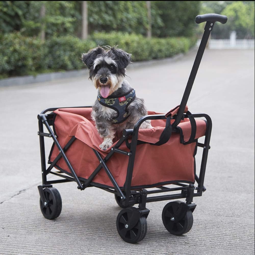 Folding Cargo Wagon,Compact Outdoor Garden Trolley Camping Cartcollapsible Folding Utility Wagon, Support Up to 80kg