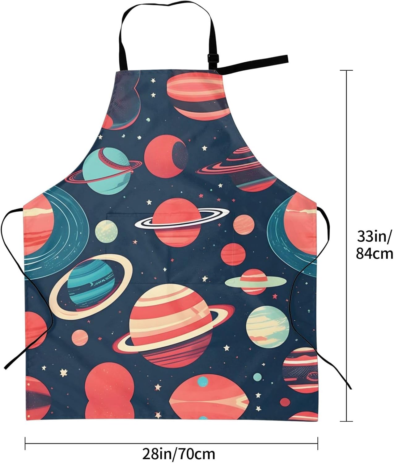 Outer Space Planets Print Laundry apron 28x33 In Waterproof Kitchen Ap