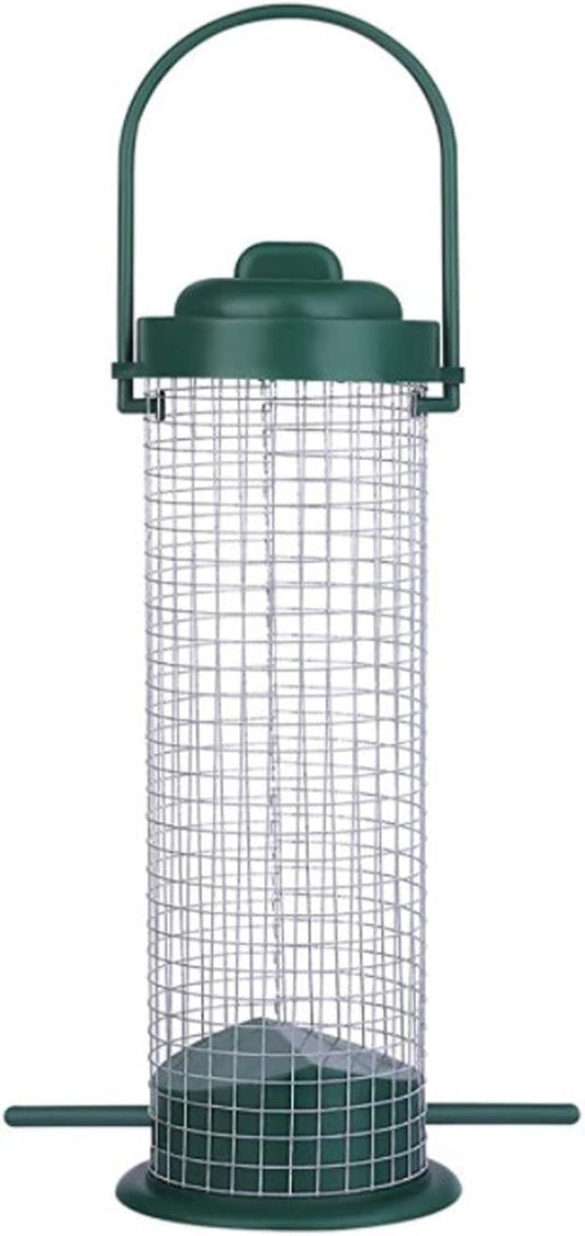 Hanging Wild Bird Feeder with Perch Clear Tube Mesh Suet Metal Bird Feeders for Garden Yard Outdoor