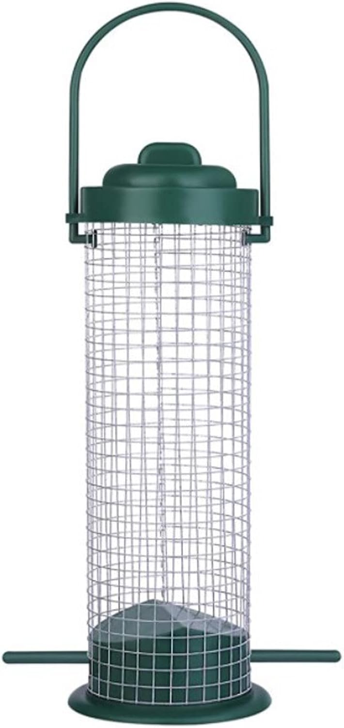 Outdoor Bird Tube Feeder Hanging Suet Holder Feeding Tool Easy to Fill Metal Bird Dispenser Fruit Feeders