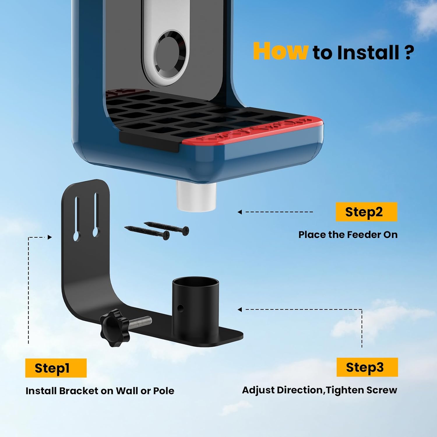 Wall Mount Bracket Designed for Bird Buddy Smart Feeder – Durable Meta