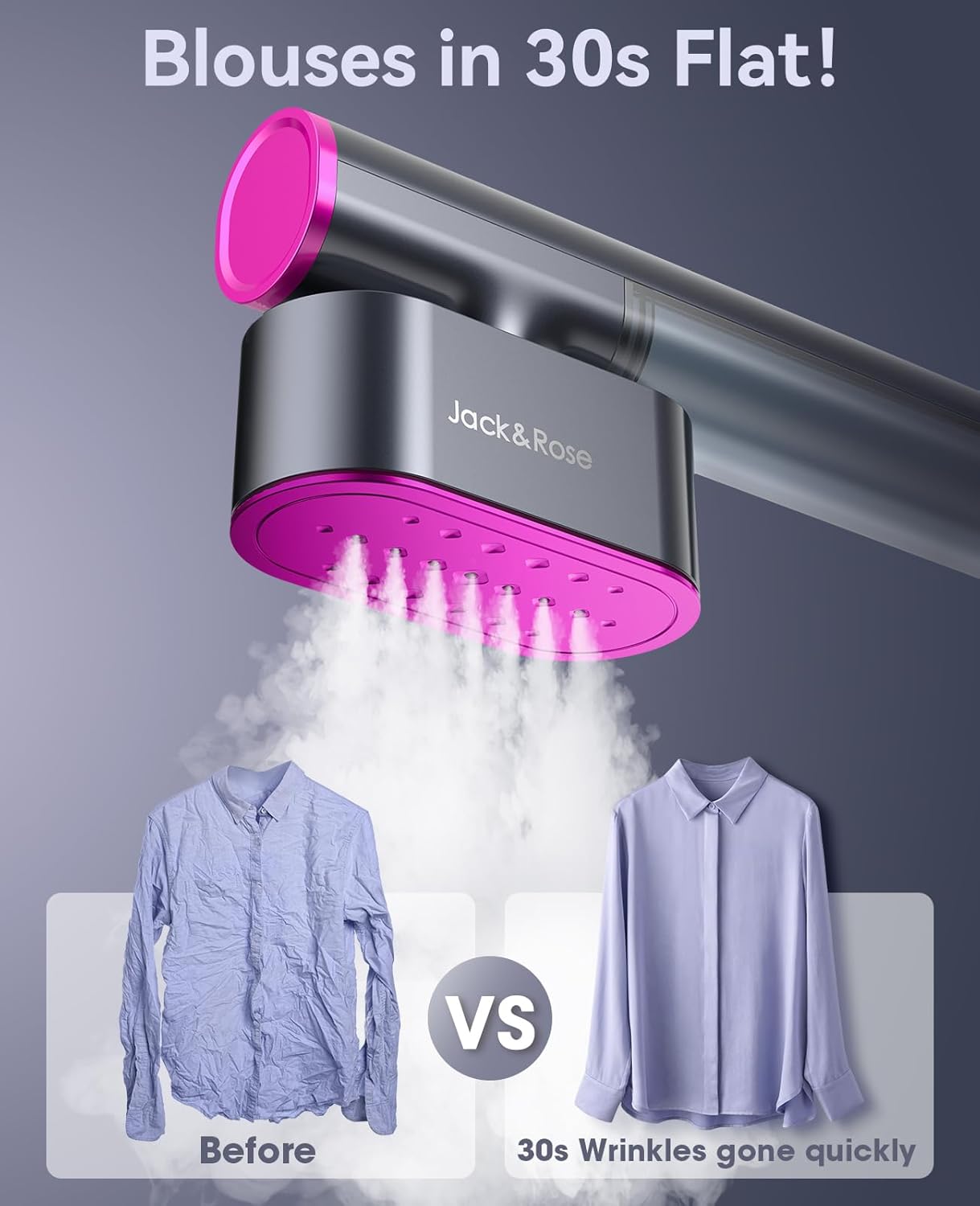 Jack ＆ Rose Travel Steamer for Clothes,100-220V Portable Iron,15s Heat