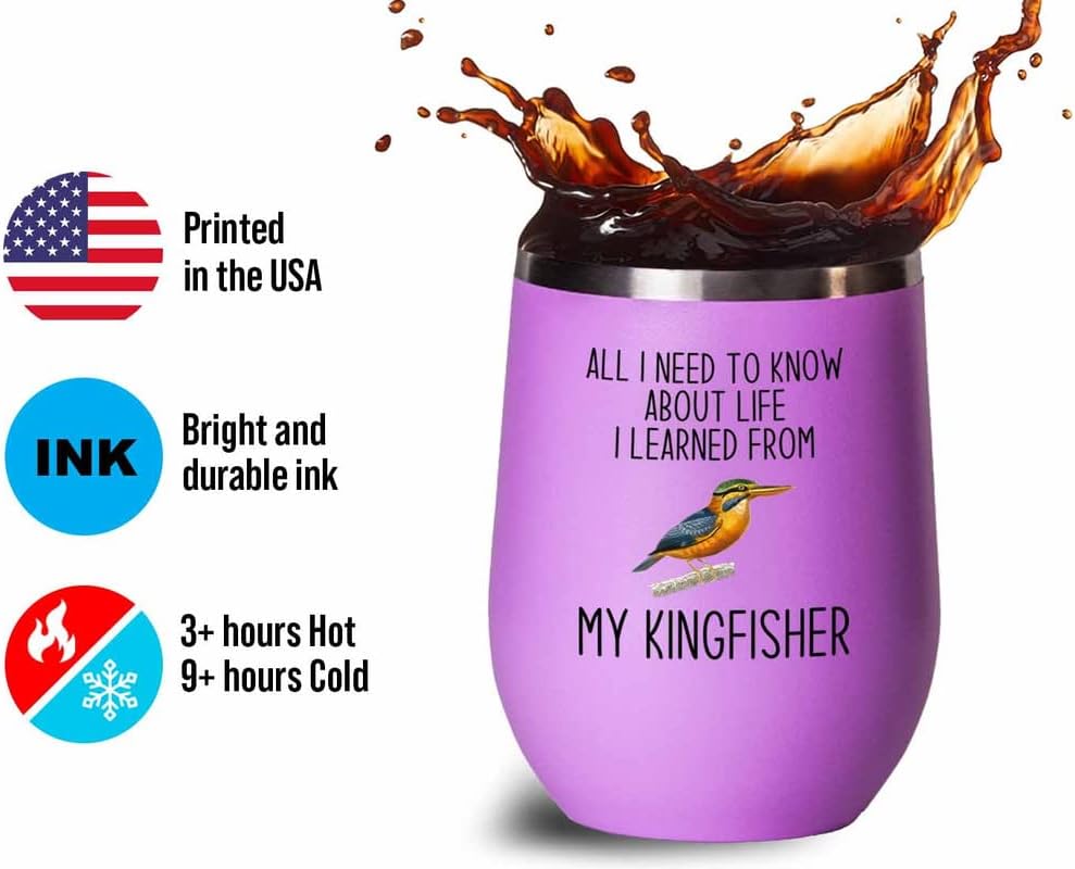 Bird Lover Pink Edition Wine Tumbler 12oz - Lfe My Bird - Hummingbird 