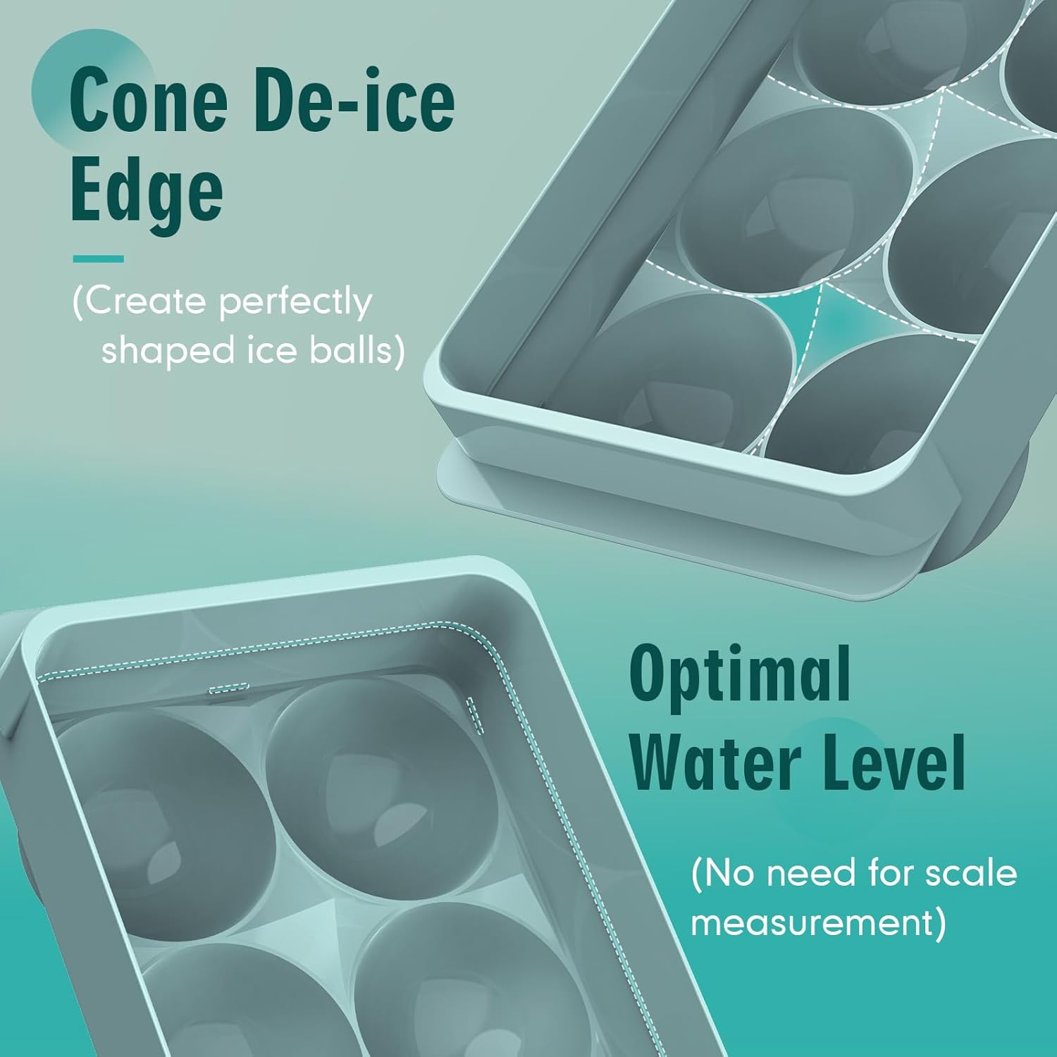 WIBIMEN Large Ice Cube Molds, Big Round Whiskey Ice Cube Trays for Fre