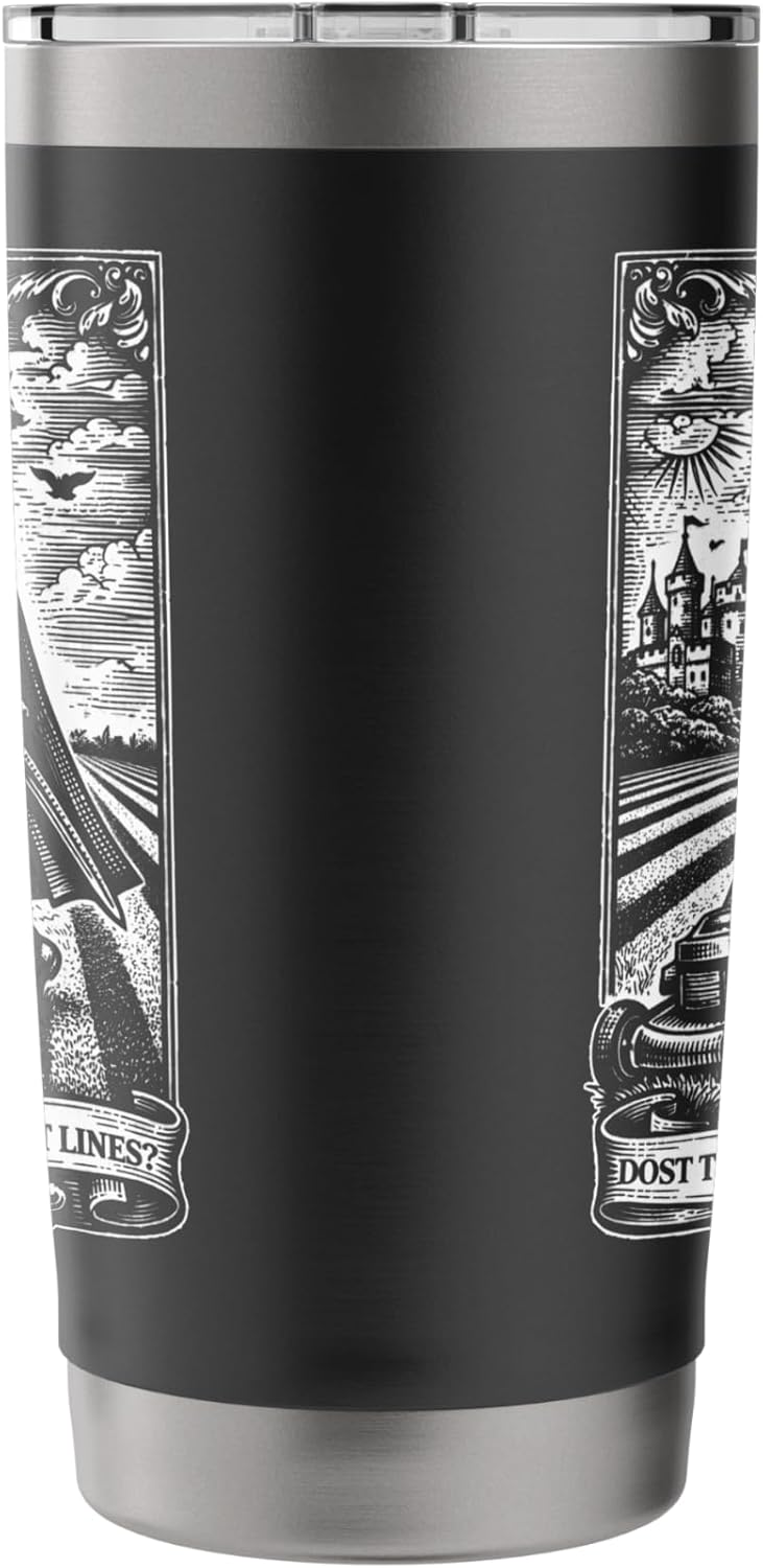 Funny Lawn Care Nut Mowing Medieval Knight Father's Day Stainless Steel Insulated Tumbler