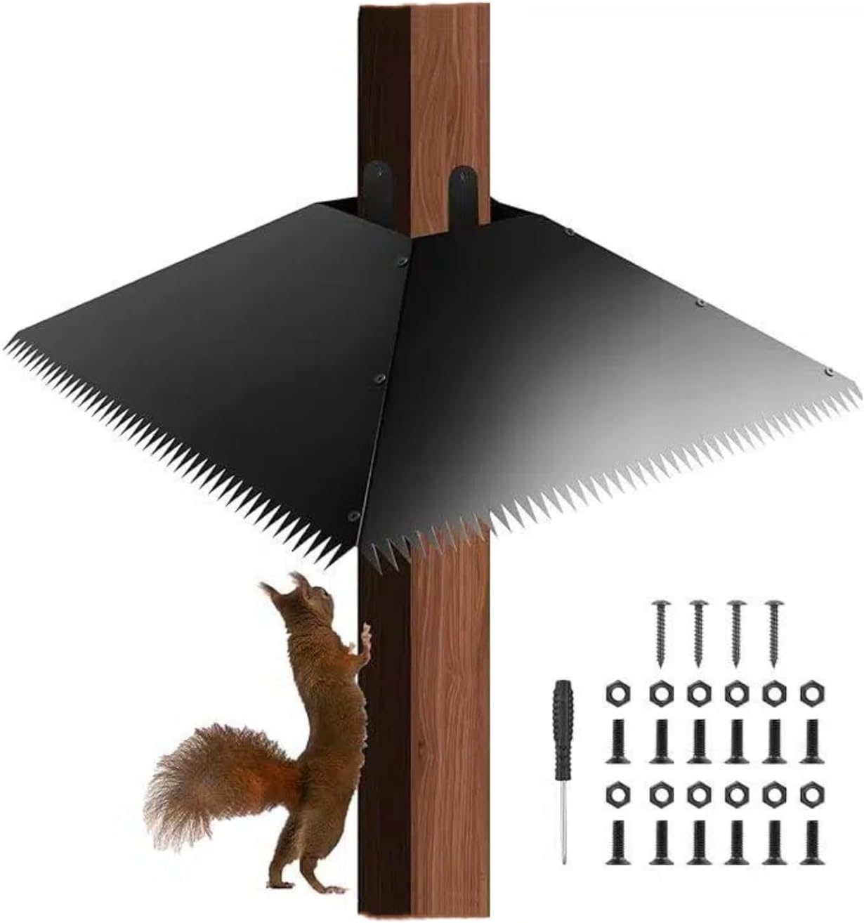 Odies Metal Squirrel Proof Baffle for Bird Feeders, 4x4 Post Squirrel 