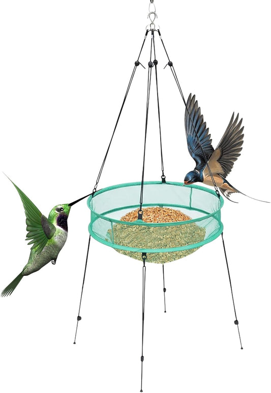 Birdseed Hoop Feeder, Lightweight Strong Foldable, with Sturdy Construction, Bee Feeders with Wind Resistant Design, Birdseed Hoop Feeder, Outdoor Accessory for Garden Lawn Yard
